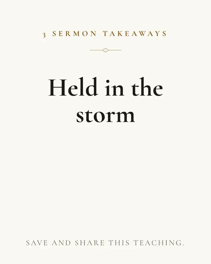Teaching carousel cover slide: Held in the storm