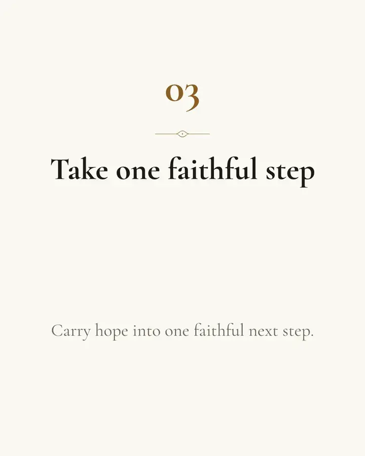 Teaching carousel slide 3: Take one faithful step