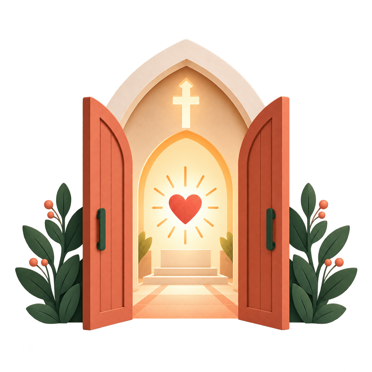 Colorful illustration of a visitor welcome