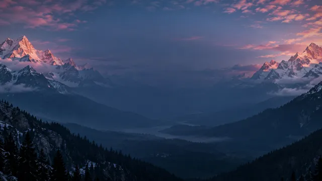 Alpenglow Peaks, a landscape worship background