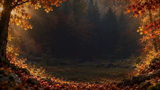 Autumn Forest Light, a landscape worship background