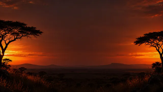 Acacia Sunset Savanna, a landscape worship background