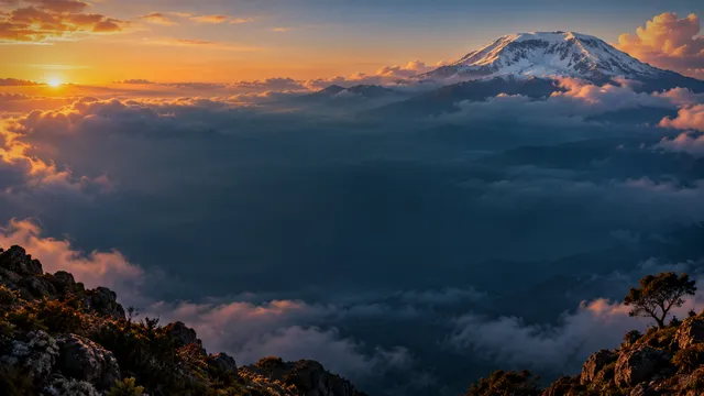 Mount Kenya Sunrise, a landscape worship background
