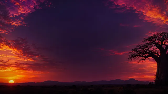Baobab Twilight, a landscape worship background