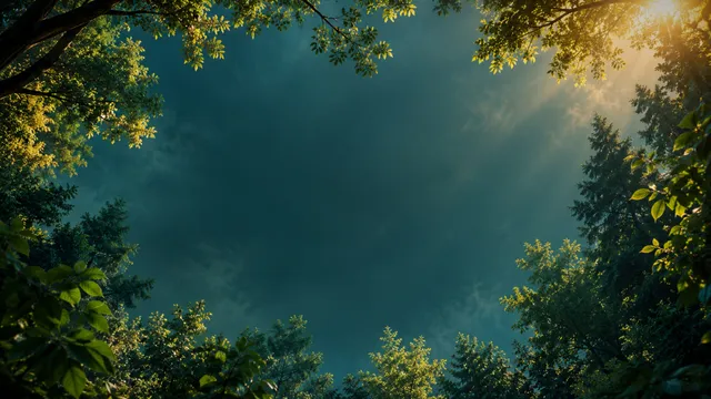 Forest Canopy Sunrise, a landscape worship background