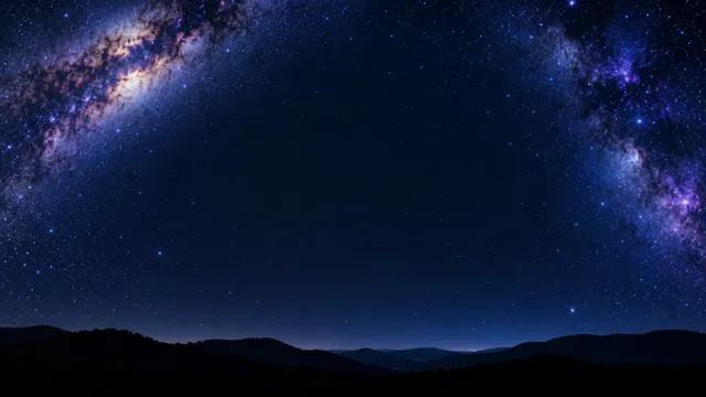 Milky Way Hills, a night & space worship background