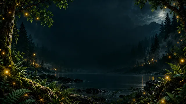 Fireflies Forest, a light & bokeh worship background