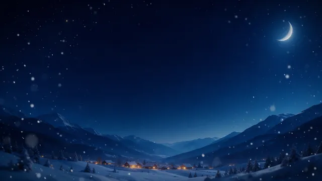 Snowy Night Village, a advent & christmas worship background
