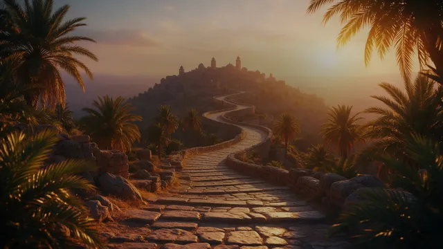Palm Sunday Gold Road, a lent & holy week worship background