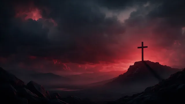 Good Friday Cross Hill, a lent & holy week worship background