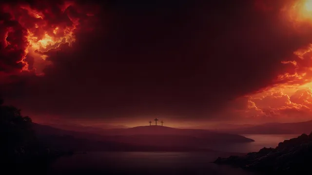 Three Crosses In The Distance, a lent & holy week worship background