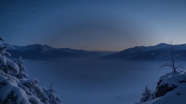 Snowfall Blue Hour, a seasons worship background