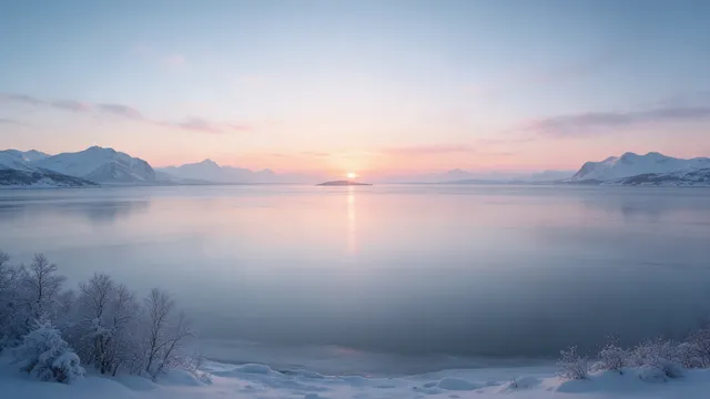 Frozen Lake Dawn, a seasons worship background