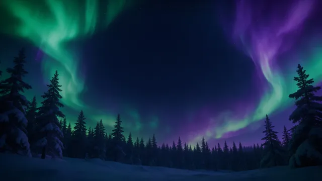 Snowy Pines Aurora, a seasons worship background