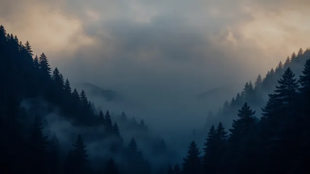 Misty Pines Mountain, a mountains worship background