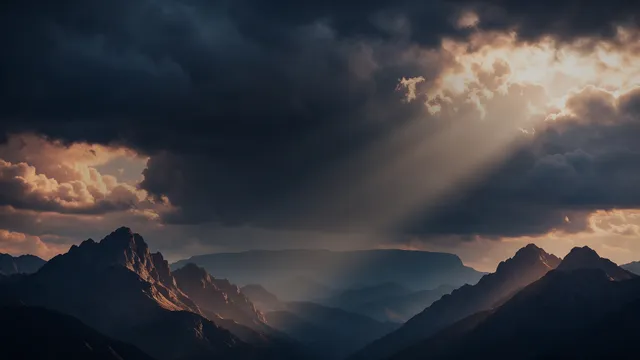 Rocky Peaks Storm Light, a mountains worship background