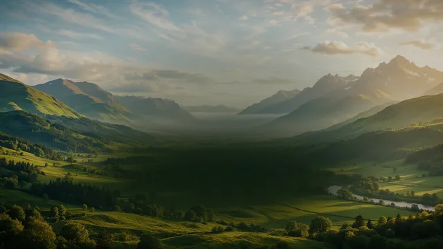 Highland Valley Green, a mountains worship background