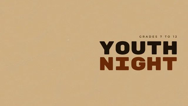 Youth Night Tan, a sermon title slide
