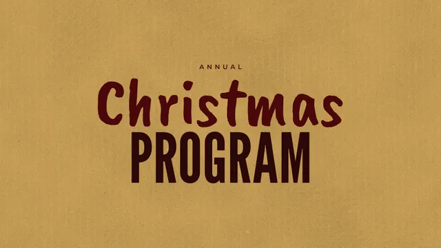 Christmas Program Cardboard, a sermon title slide
