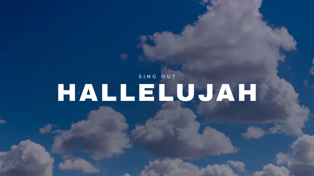 Hallelujah Cumulus, a sermon title slide