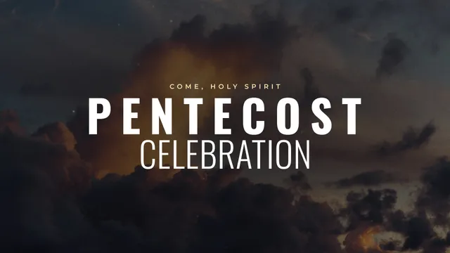Pentecost Celebration Fire Cloud, a sermon title slide