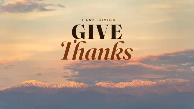 Give Thanks Glow, a sermon title slide