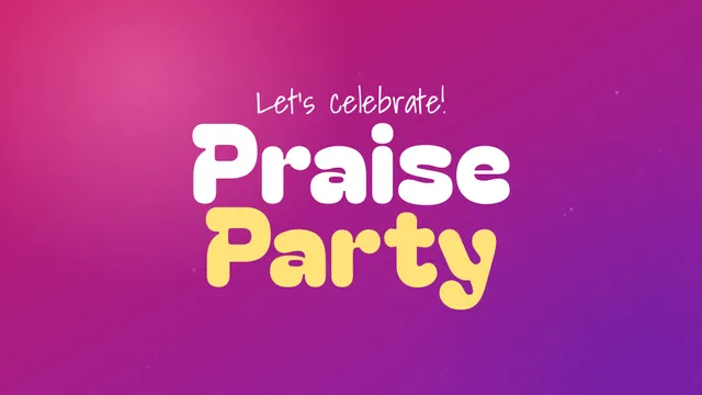 Praise Party Sunset Pop, a sermon title slide