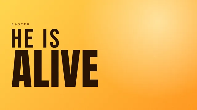 He Is Alive Gold, a sermon title slide