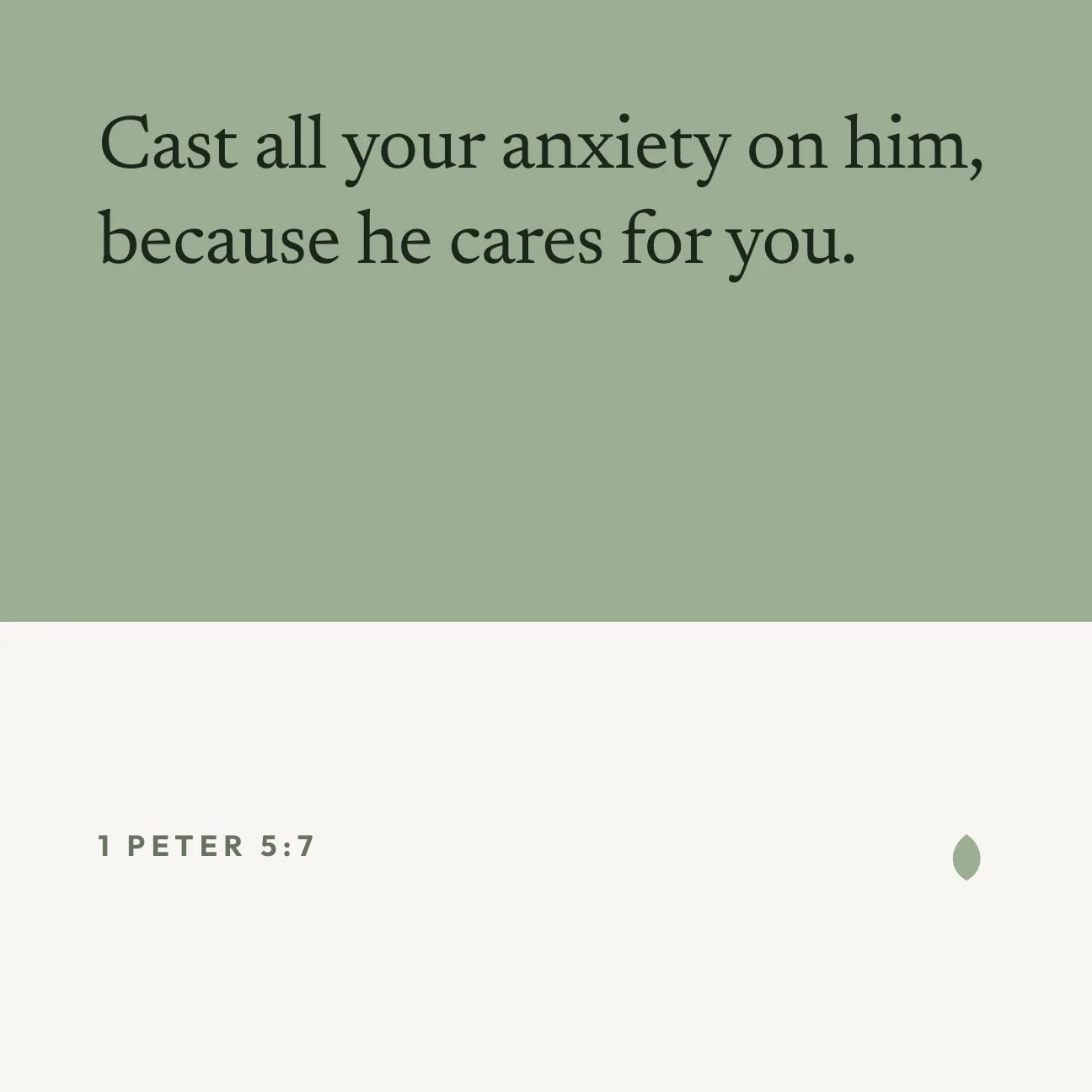 The 1 Peter 5:7 verse graphic in Square, 1080 by 1080, the original page.